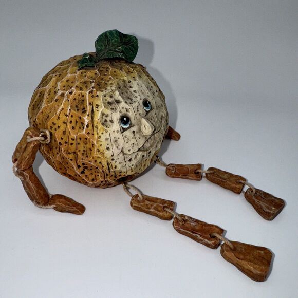 Vintage 80s Anthropomorphic Shelf Sitter Fruit Figures Orange Pear Carmel Apple* - Picture 3 of 10